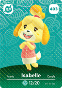 Isabelle amiibo Card